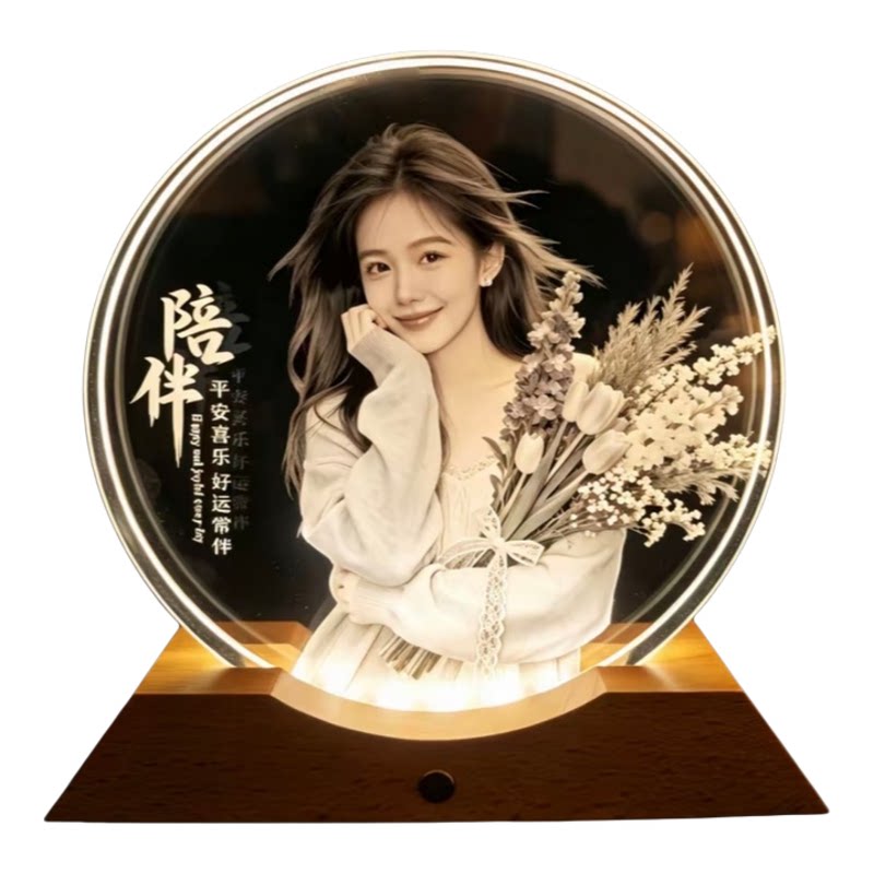 玻璃内雕画高级感生日礼物送女友