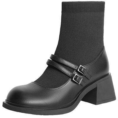 百丽女鞋子厚底玛丽珍鞋