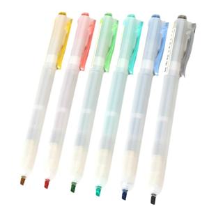 点石荧光笔儿童专用软头套装按动香味大容量做记号手帐专用莫兰迪复古色淡色护眼学生高颜值笔芯可爱网红礼物