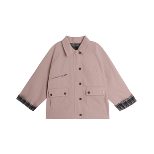 布丁哈鲁童装春装女童上衣2026春秋新款儿童休闲百搭双面穿外套