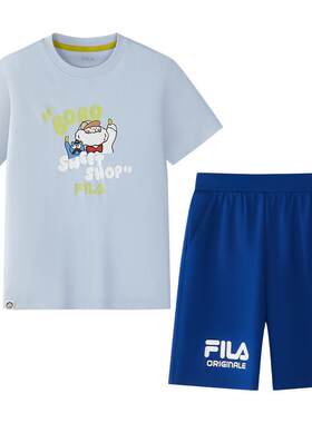 【套装】FILA X UNDERBOBO联名儿童2026夏季新款男女中大童两件套