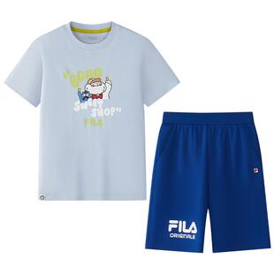 【套装】FILA X UNDERBOBO联名儿童2026夏季新款男女中大童两件套