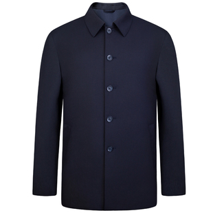 爱缪斯高端纯羊毛扣子款夹克早秋新品商务领导干部服男士大码外套