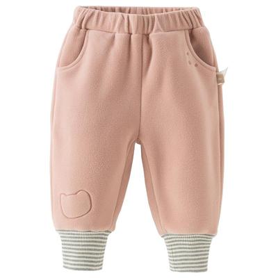 戴维贝拉男童摇粒绒裤子女童加绒针织裤2026冬装新款儿童A类长裤