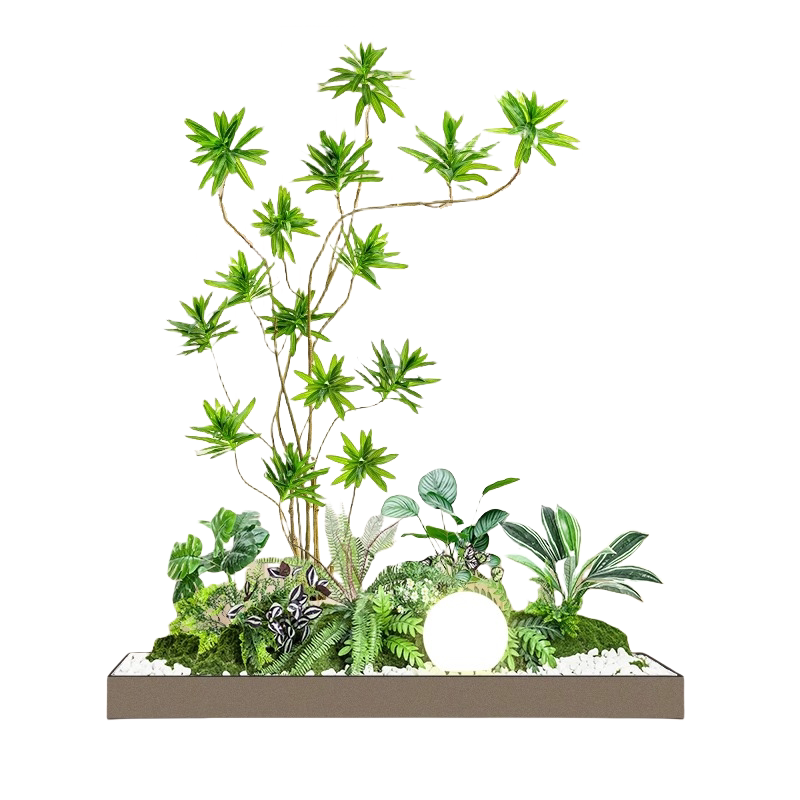 仿真绿植造景大型散尾葵楼梯摆件