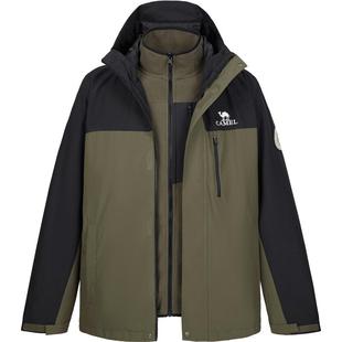 骆驼三合一男女夹克2025抓绒内胆外套男秋冬款加绒加厚棉衣男