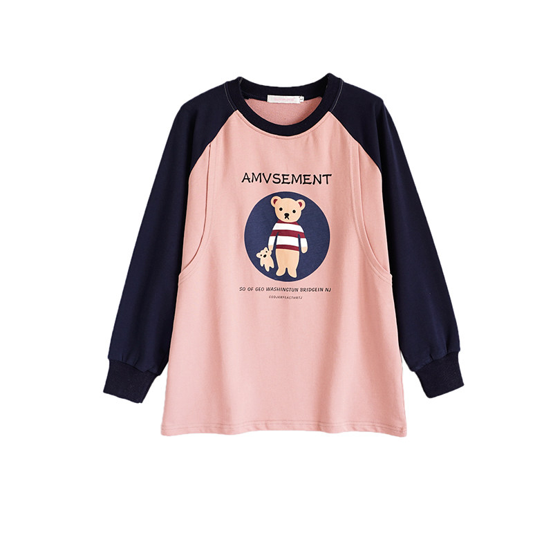 哺乳上衣外出辣妈款卫衣喂奶春装