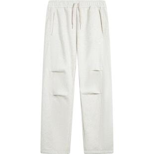 李宁热力裤丨阔腿裤新款黑色裤子休闲直筒显瘦伞兵裤加绒保暖卫裤