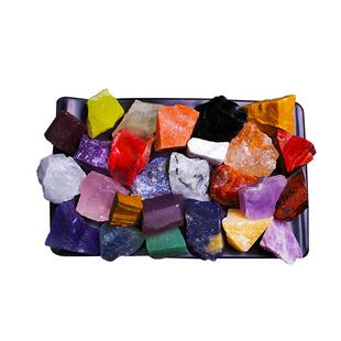 天然彩色宝石水晶原石裸石大块毛料矿物标本七彩石扩香石原石摆件