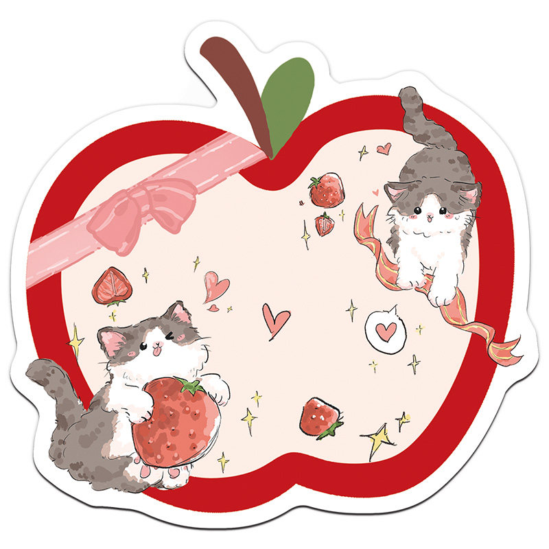 苹果小猫鼠标垫小号女生高颜值