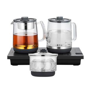 康乐全自动底部双上水电热烧水壶泡茶专用茶台抽水一体茶桌嵌入式