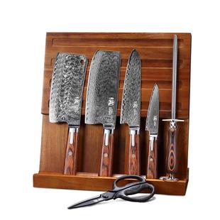 日本三本盛菜刀大马士革钢厨刀套装厨房刀具组合全套中式套刀片刀