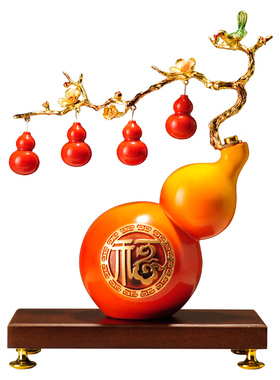 新中式轻奢树脂葫芦卧室客厅摆件