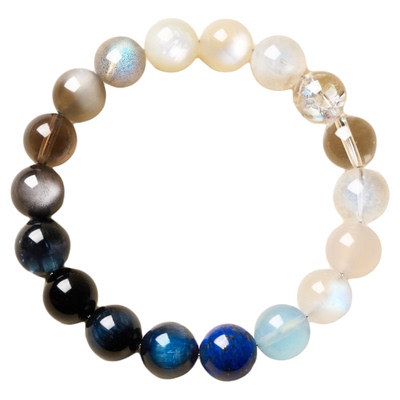 天然五行水晶手串补水金