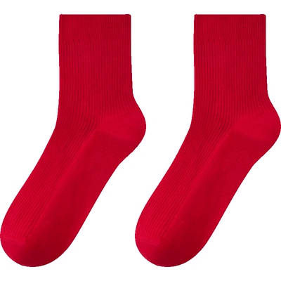 三枪本命年抗菌红开运中筒袜