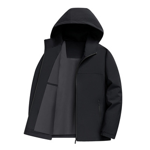 杰尼威尼2025年春秋连帽男士夹克风衣时尚休闲抗皱外套