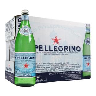 意大利进口Spellegrino圣培露气泡水750ml玻璃瓶苏打水充气矿泉水