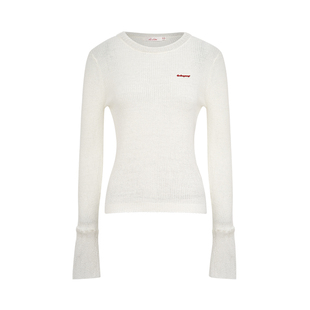 Liilou clean fit 羊毛纱线 拼接细支马海毛针织长袖打底内搭上衣