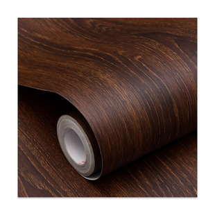 胡桃木纹贴纸自粘黑墙纸防水加厚实木色特厚贴皮门仿木旧家具翻新