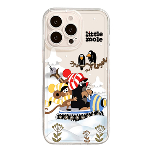 鼹鼠的故事手机壳适用华为pura80透明mate70pro秋冬nova14新款p60冬天13情侣50高级感40男12女30/11/15/9/8/7