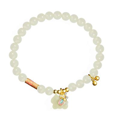 佳然玉饰S925银和田玉手串