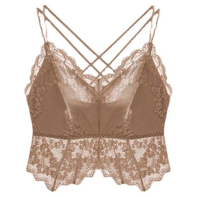 蕾丝吊带一体杯美背抹胸裹胸