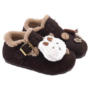 小米步女童加绒勃肯鞋2025冬季款软底可爱棉鞋儿童一脚蹬保暖鞋子