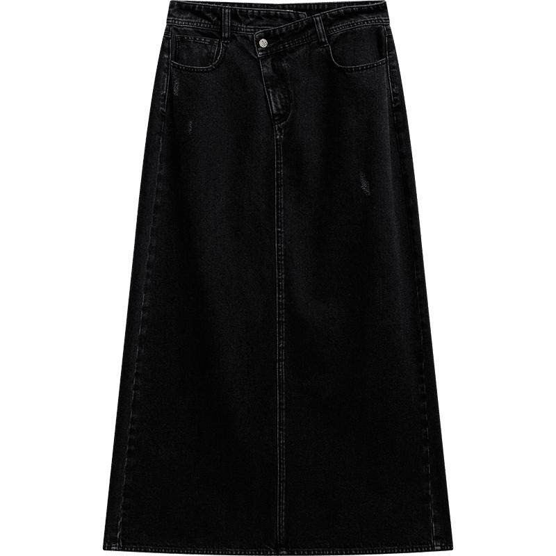 【播奥莱】播春季牛仔半身裙女梨型身材高腰显瘦长裙BDR1BD0110