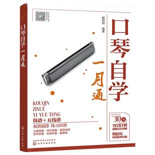 口琴自学一月通 口琴自学书籍五线谱简谱初学者入门基础教程大全音乐书 口琴谱曲谱教学教材流行歌曲曲集24孔半音阶琴谱书