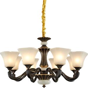 美式全铜吊灯客厅灯大气现代简约卧室餐厅复古欧式别墅复式楼灯具