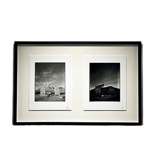 黑白实木画框装饰无反光玻璃相框中空悬浮工艺照片摄影高级感挂墙