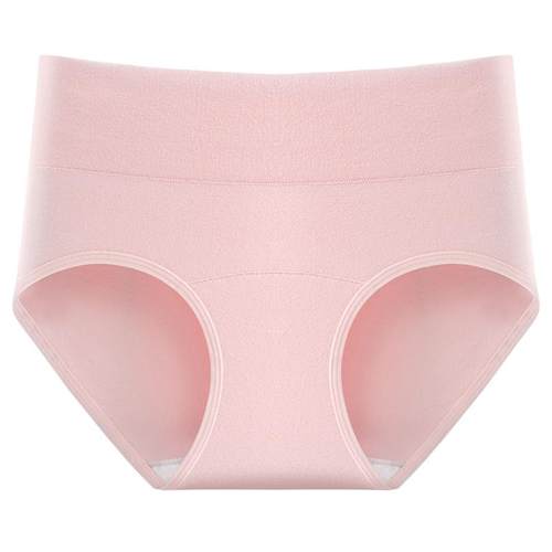内裤女士纯棉抗菌全棉裆无痕中高腰收腹提臀纯色简约少女生短裤DF