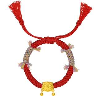 周六福黄金5D硬金手绳宝宝款定价老虎手饰送满月宝宝的新年礼物