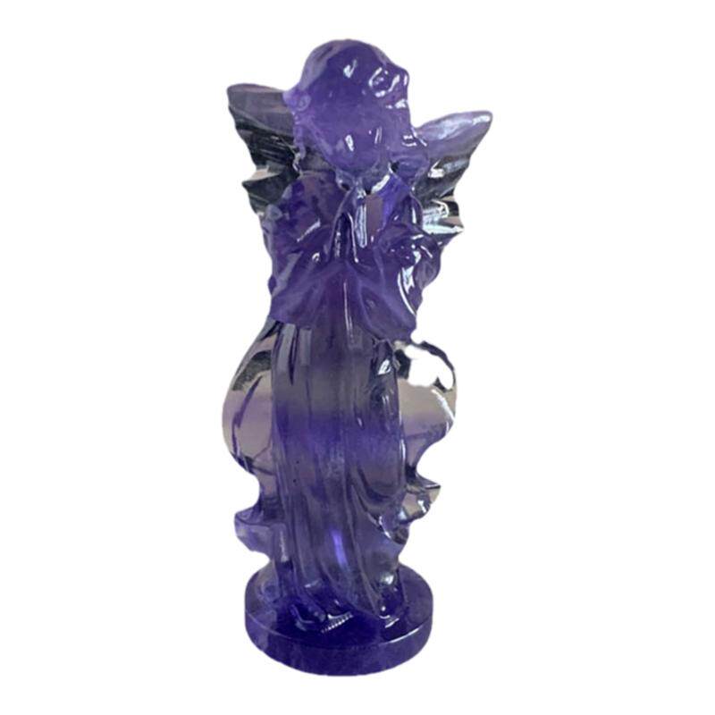 天然萤石雕刻天使小摆件