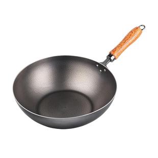 卢记厨具纯钛纳米0涂层不粘锅家用无涂层圆底炒锅燃气灶专用炒锅