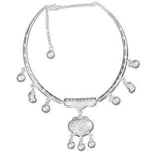 9999纯银项圈宝宝银锁长命锁男女儿童银手镯银饰婴儿满月百天礼物