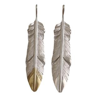 一休老银匠 HORIZON BLUE 全银素羽毛 下铜羽毛 925纯银 羽毛吊坠