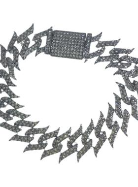 嘻哈荆棘倒刺满钻古巴链男