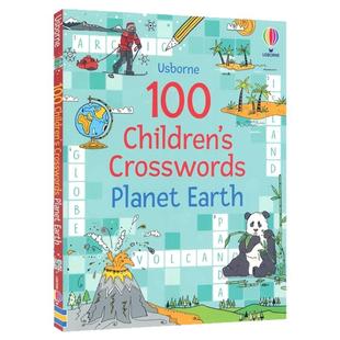 Usborne 100 Children's Crosswords Planet Earth 尤斯伯恩 100个填字游戏 行星地球 小学课外读物 主题词汇 益智活动 英文原版