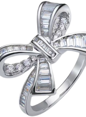 莫桑情人节礼物蝴蝶结戒