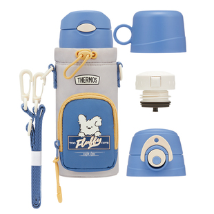 膳魔师儿童保温杯宝宝吸管杯便携式大容量三盖水杯上学喝水直饮杯