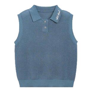 whitewheat【凉感透气】儿童26夏季新款坎肩男女童刺绣毛衣薄背心