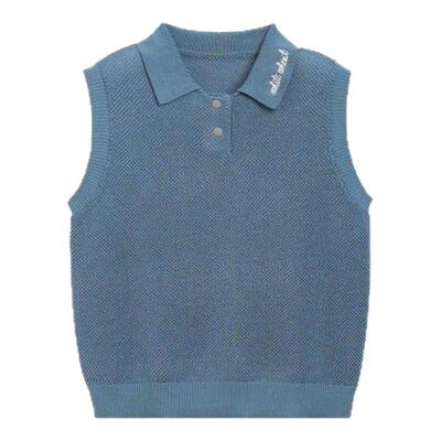 whitewheat刺绣背心毛衣