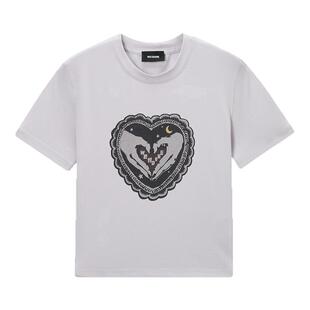 IT We11Done女装合身短袖T恤新款复古甜酷图案印花短上衣794WLGXO