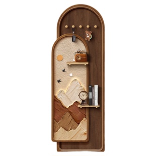 中古风洞洞板隐形穿衣镜隐藏式全身镜子挂画暗藏式玄关镜子装饰画