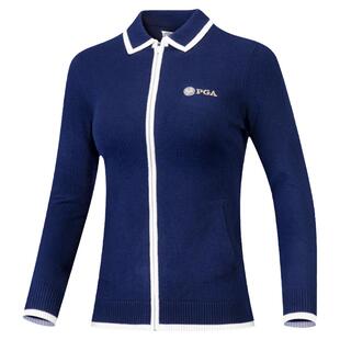 美国PGA 高尔夫女装针织毛衣春季新款女士衣服运动女款长袖女外套