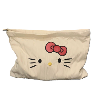 ins奶白色化妆包随身便携式高级感大容量内胆包收纳袋外出洗漱包