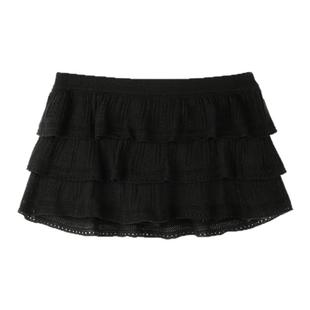 【明星同款】龙脸DRAGONFACE100%绵羊毛海岛钩花翻领背心层叠短裙