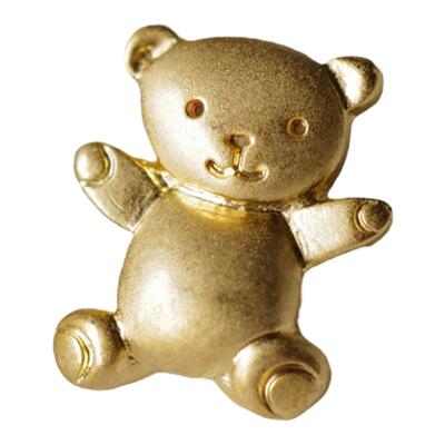 仿金属ABS磨砂金小熊造型纽扣