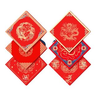 春节福字红纸万年红斗方加厚蜡染宣纸对联专用纸喜庆空白书法2026年马年新款春联对联纸专用手写福字红纸门贴